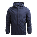 men's full-zip hooded windbreaker in dark navy