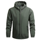 men's full-zip hooded windbreaker in green