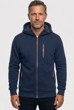 men's full zip hoodie in navy blue