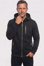 men's full zip hoodie in black
