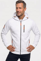 men's full zip hoodie in white