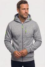 men's full zip hoodie in light gray