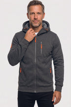 men's full zip hoodie in dark gray