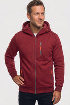 men's full zip hoodie in red