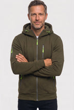 men's full zip hoodie in dark green