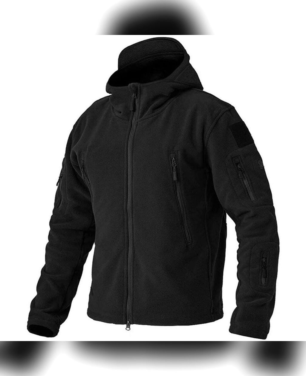 men's full-zip outdoor fleece jacket in black