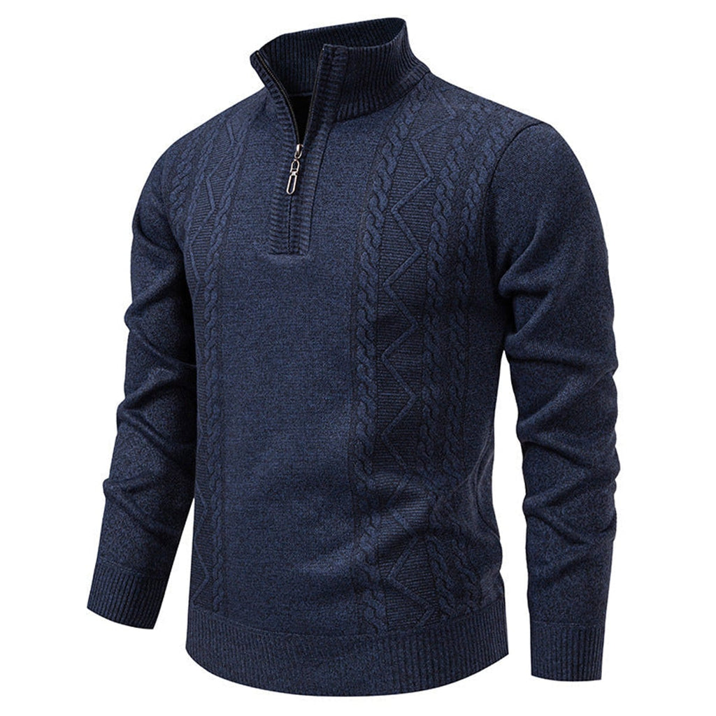 men's half zip stand collar pullover