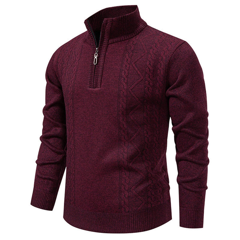 men's half zip stand collar pullover