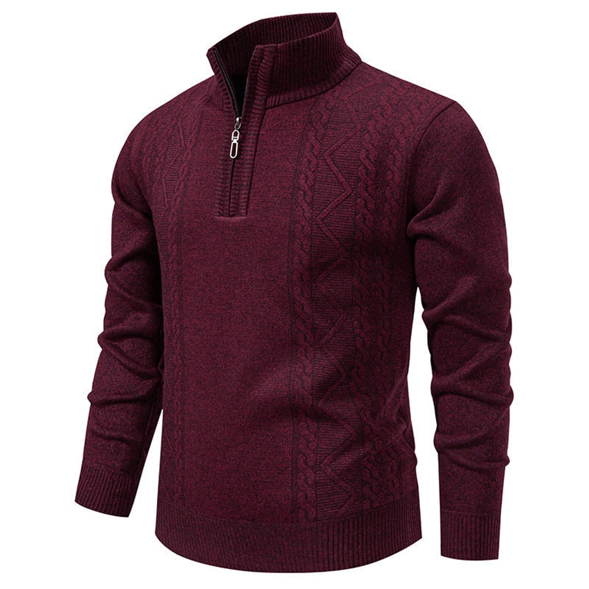 men's half zip stand collar pullover