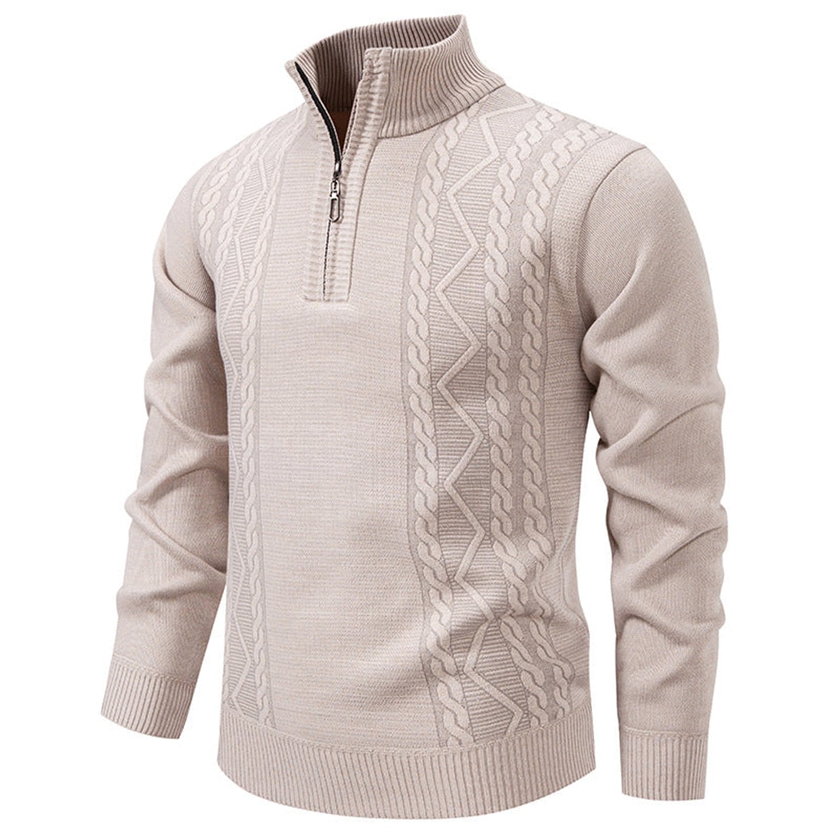 men's half zip stand collar pullover