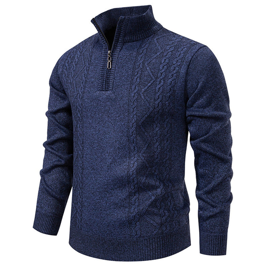 men's half zip stand collar pullover