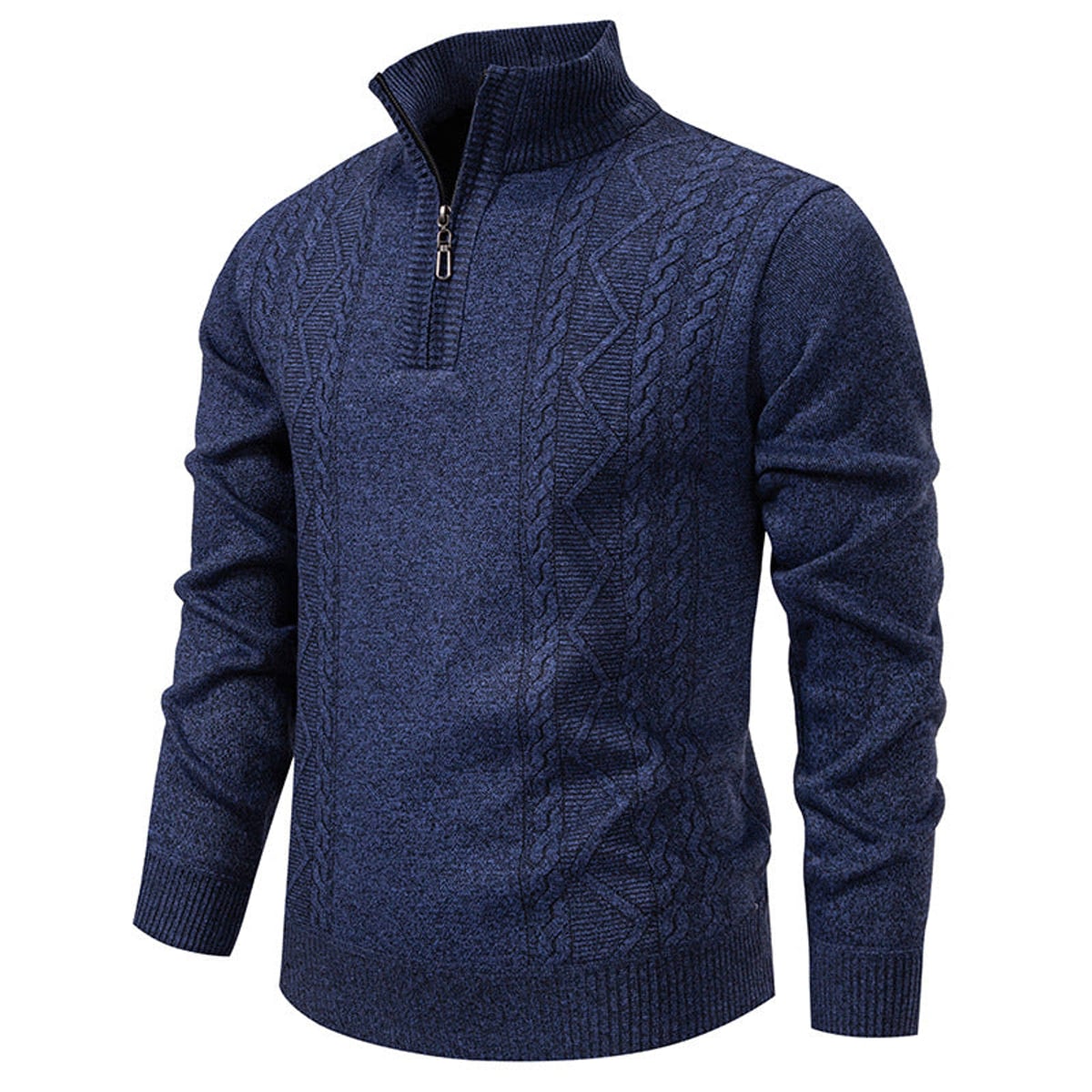 men's half zip stand collar pullover