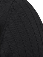 men's half zip stand collar sweater in black