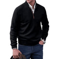 men's half zip sweater in black