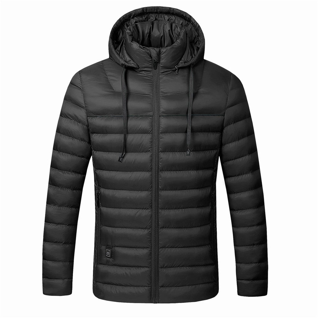 men's heated hooded puffer jacket