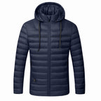 men's heated hooded puffer jacket