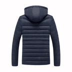 men's heated hooded puffer jacket