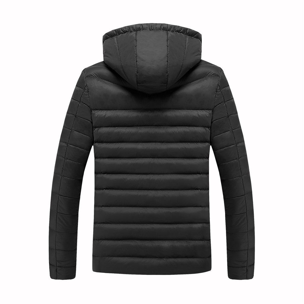 men's heated hooded puffer jacket