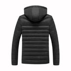men's heated hooded puffer jacket