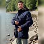 men's hooded faux fur lined winter jacket