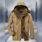 men's hooded faux fur lined winter jacket