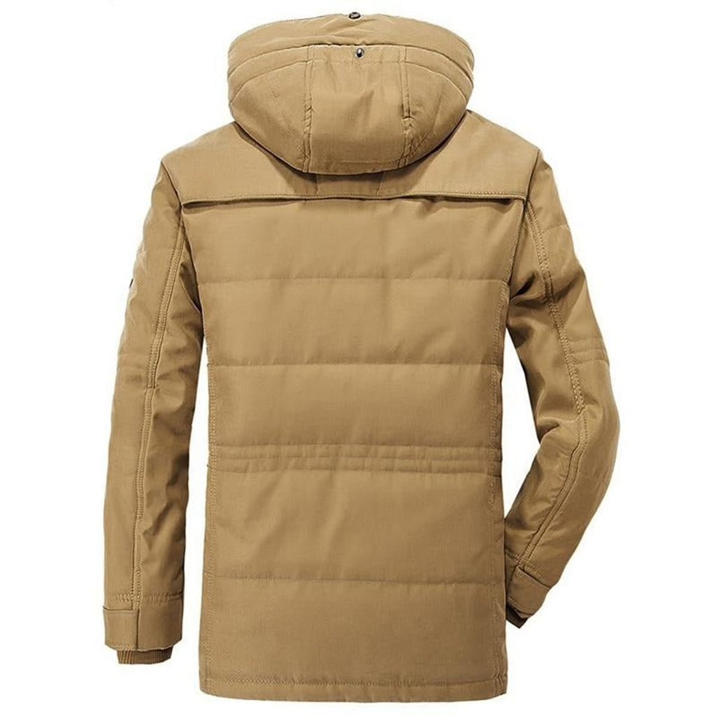 men's hooded faux fur lined winter jacket