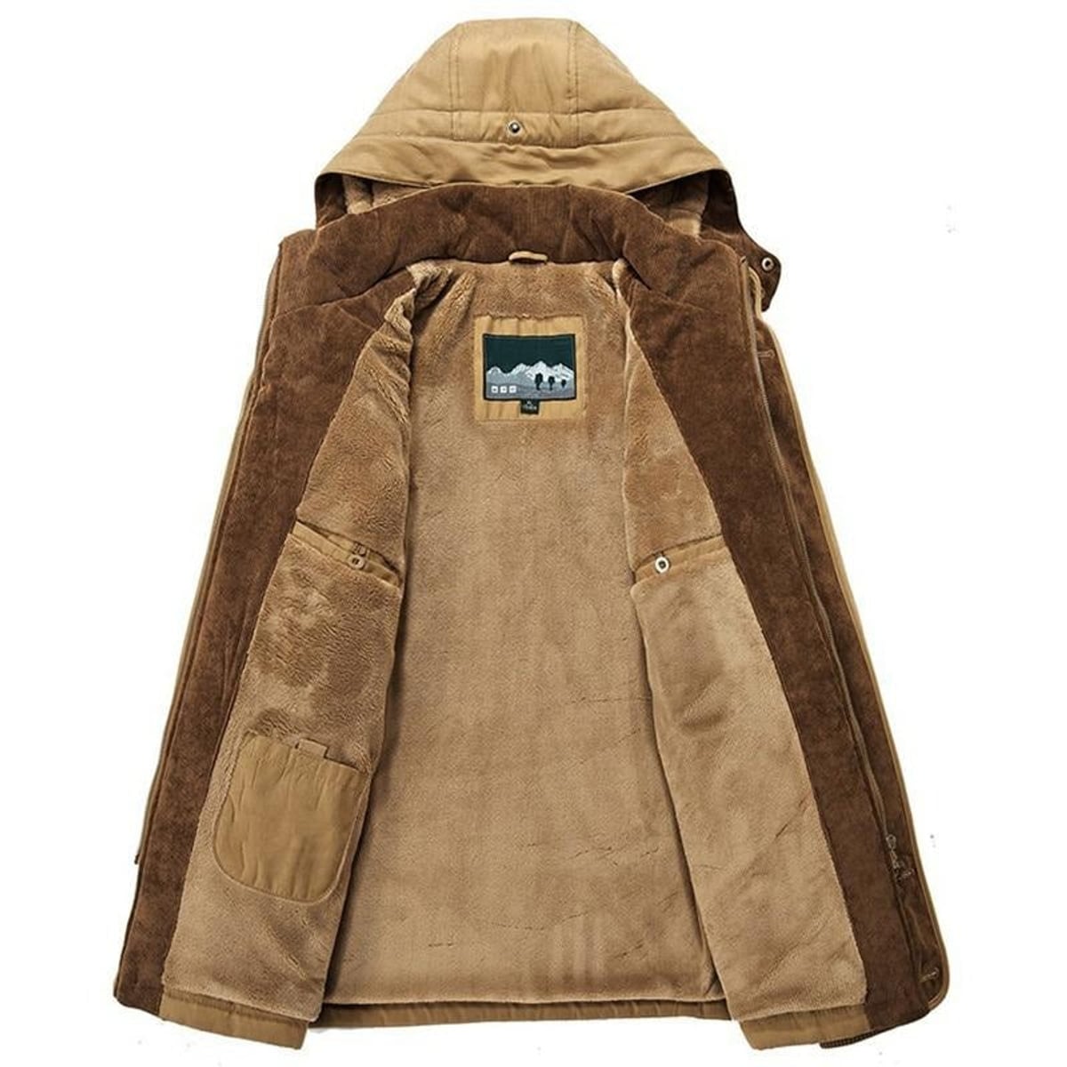 men's hooded faux fur lined winter jacket
