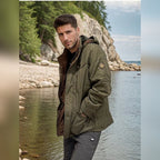 men's hooded faux fur lined winter jacket