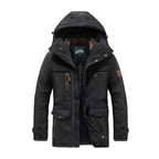 men's hooded fleece-lined winter jacket in black
