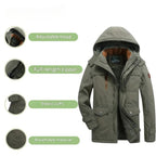 men's hooded fleece-lined winter jacket in green