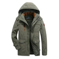 men's hooded fleece-lined winter jacket in green