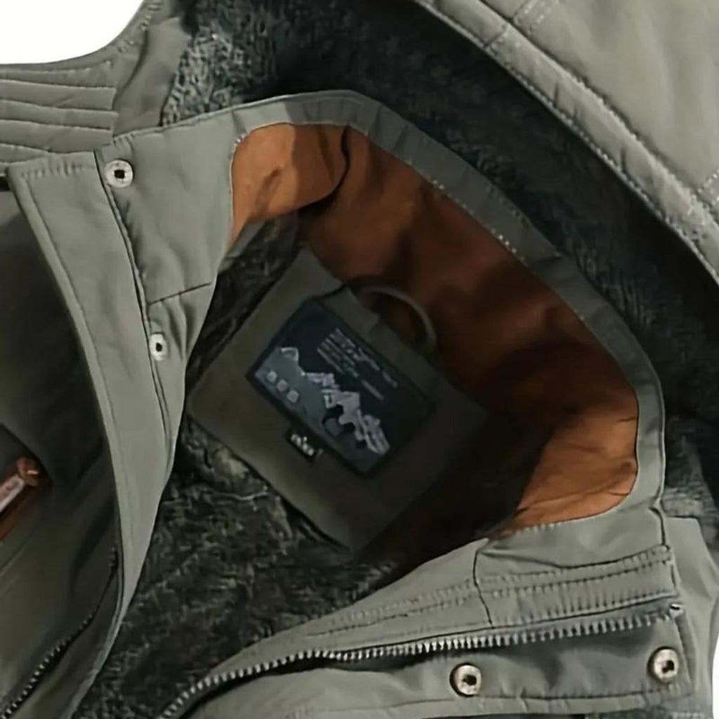 men's hooded fleece-lined winter jacket in green