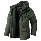 men's hooded parka jacket in green