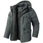 men's hooded parka jacket in gray