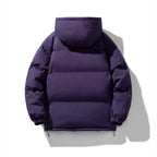 men's hooded puffer jacket in purple