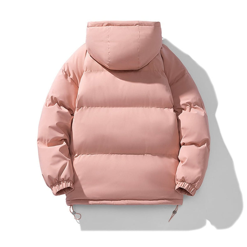 men's hooded puffer jacket in pink