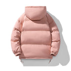 men's hooded puffer jacket in pink