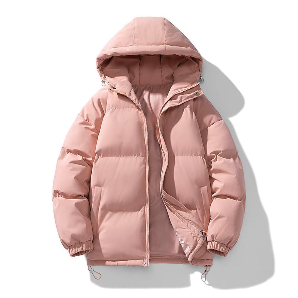 men's hooded puffer jacket in pink