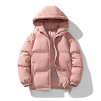 men's hooded puffer jacket in pink