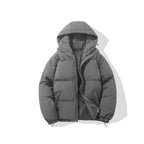 men's hooded puffer jacket in gray