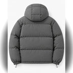 men's hooded puffer jacket in gray