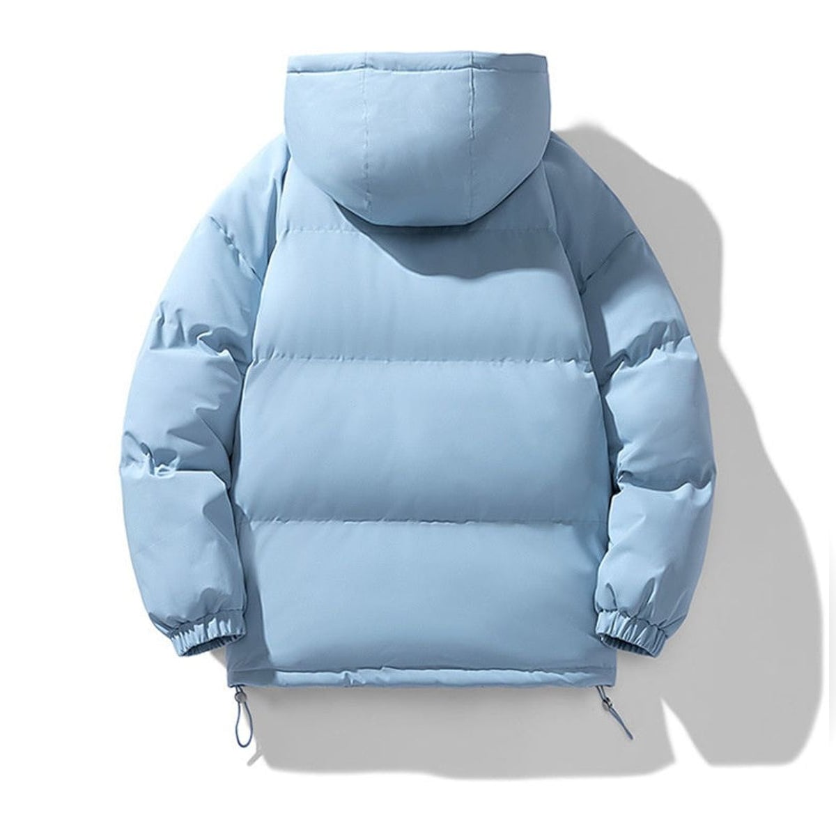 men's hooded puffer jacket in light blue