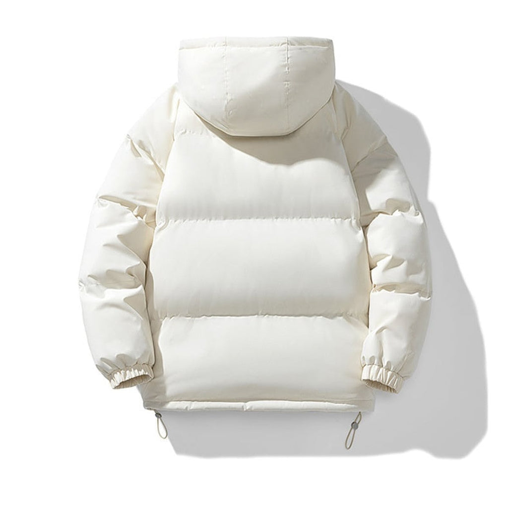 men's hooded puffer jacket in beige