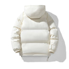 men's hooded puffer jacket in beige