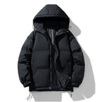 men's hooded puffer jacket in black