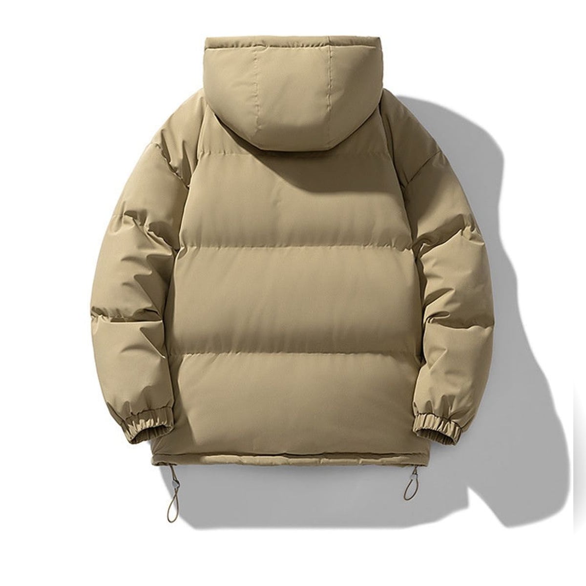 men's hooded puffer jacket in khaki