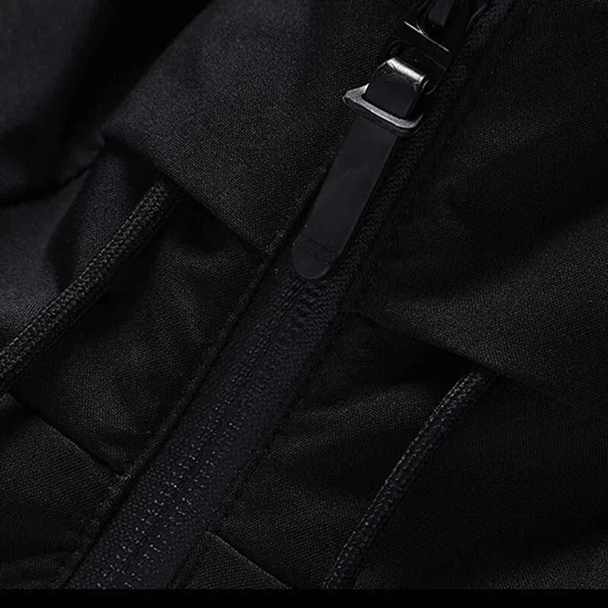 men's hooded slim puffer jacket in black