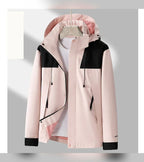 men's hooded zip-up light outdoor jacket in light pink