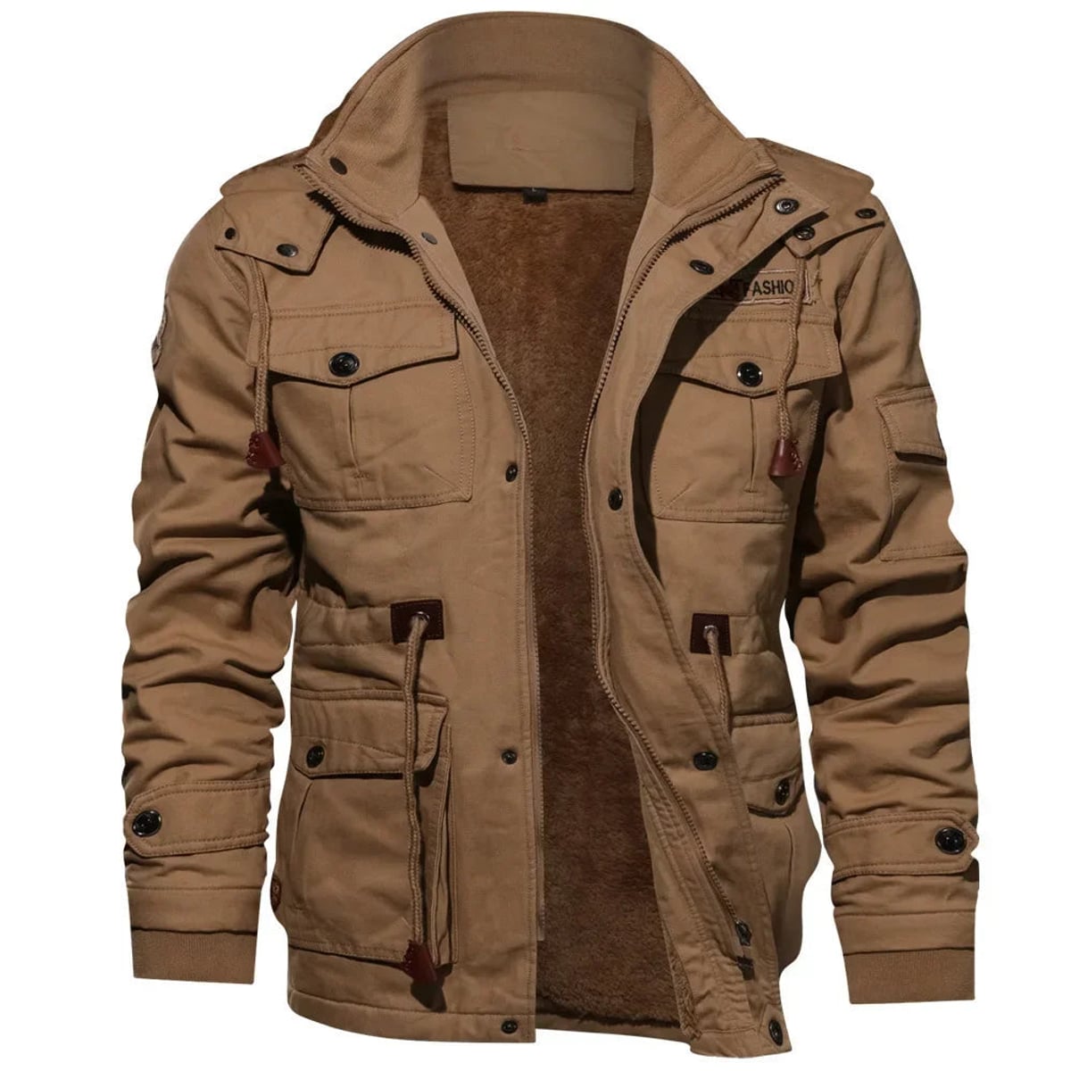 men's insulated field jacket in brown