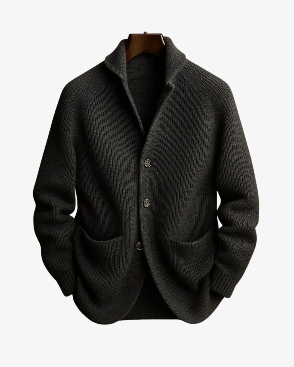 men's knit cardigan sweater with button front in gray